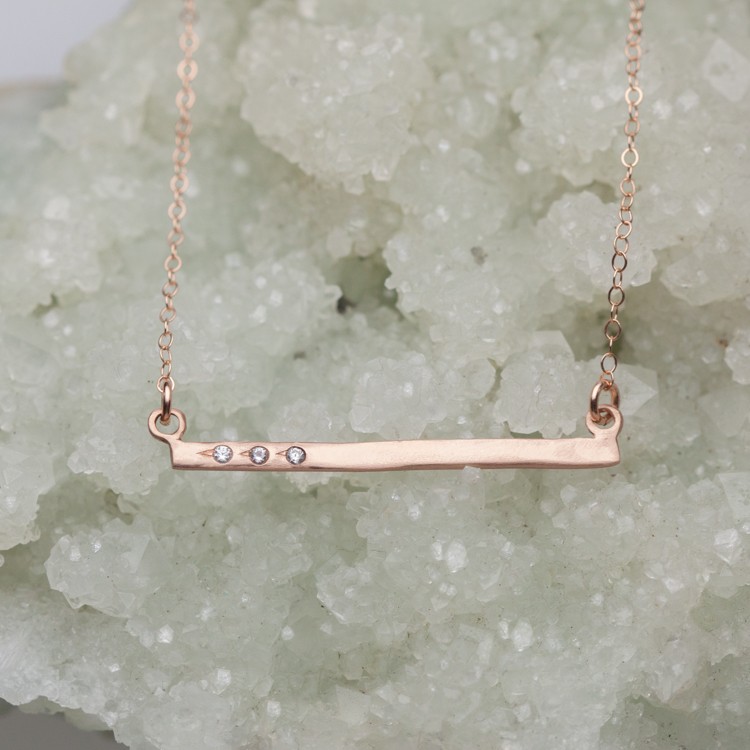 cross bar necklace {10k rose gold} with meaning - Lisa Leonard