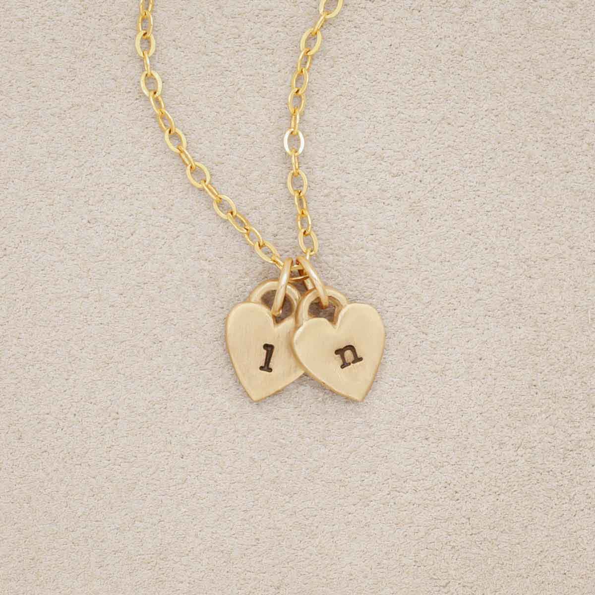 Image of Cherished Hearts Initials Necklace {Gold Vermeil}