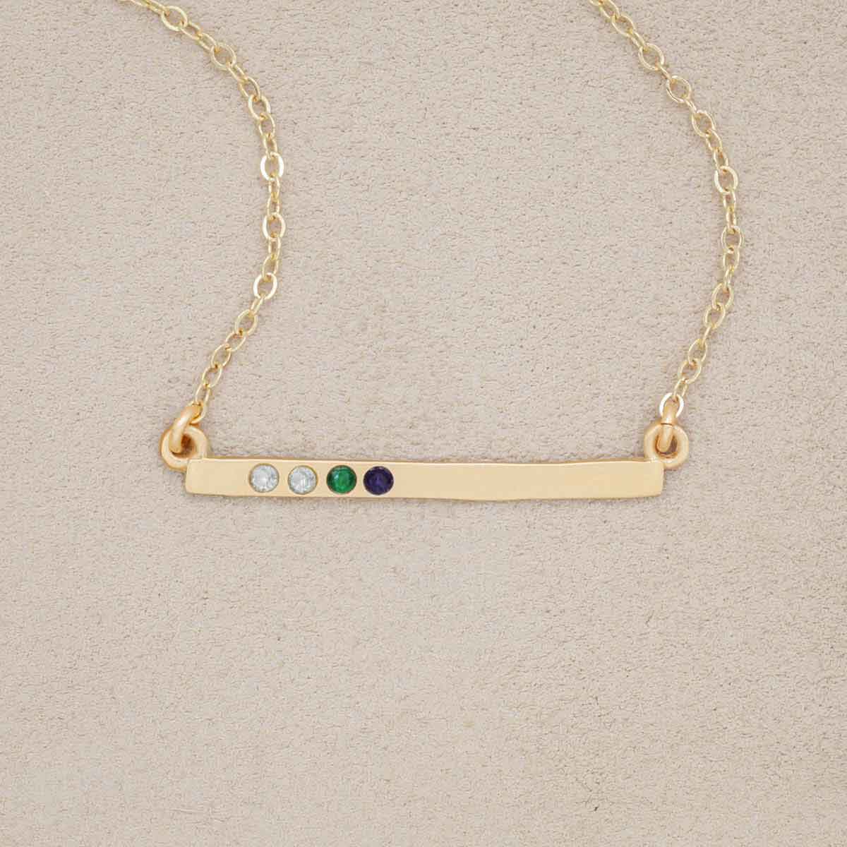 Image of Cross Bar Birthstone Necklace {Gold Vermeil}