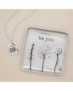 Be You Necklace and Keepsake Dish Gift Set {Pewter}