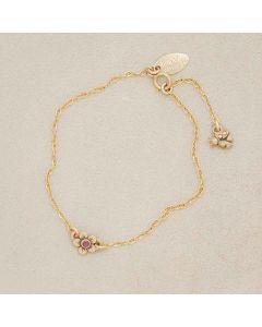 10k gold birthstone bloom bracelet with sweet flower charm and 10k yellow gold lady bug charm