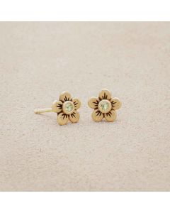 birthstone bloom stud earrings {14k gold}