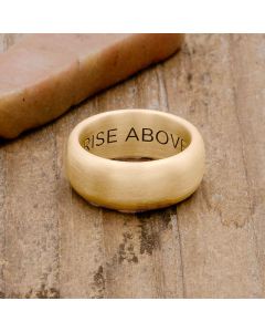 Collide with the Sky ring handcrafted in 10k yellow gold with a smooth finish and personalized with a meaningful name, word or date 