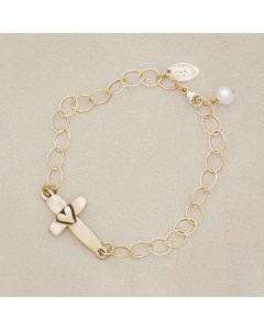 cross of faith bracelet 14k gold