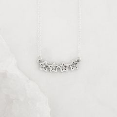 sterling silver your spark necklace with 1.5mm cubic zirconia in each star and strung on silver link chain