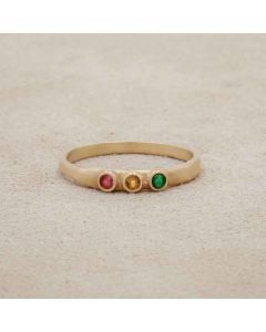 Handcrafted 10k yellow gold mother's ring customizable with up to 6 genuine birthstones 