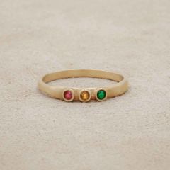 Handcrafted 10k yellow gold mother's ring customizable with up to 6 genuine birthstones 