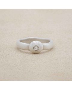 
Our Love Endures ring hand-molded in 10k white gold and set with a 3mm birthstone or diamond 
