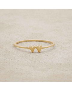 Sweet Love Ring - Two Hearts {Gold Plated}