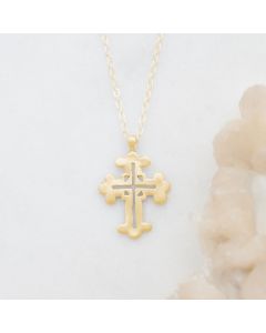 Work of Art Cross Necklace {10k Gold}