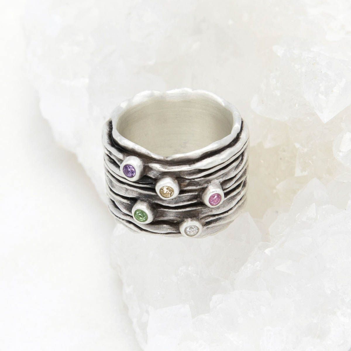 brave love birthstone ring {sterling silver}