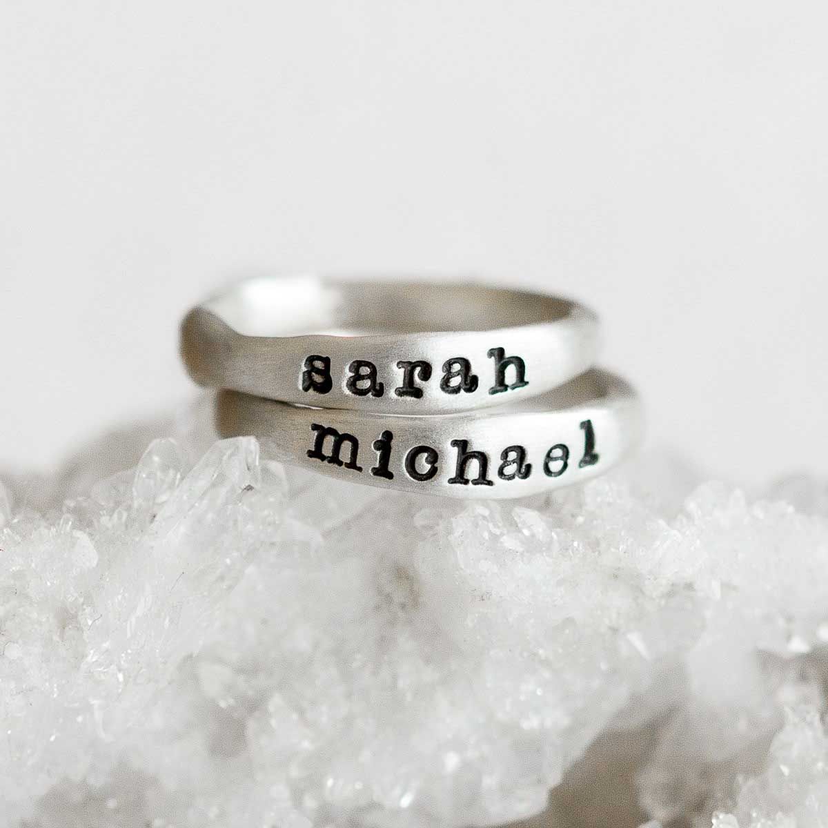 stackable name rings {sterling silver}