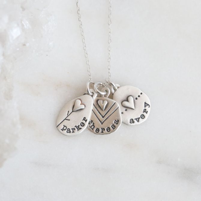 Personalized jumble of love necklace sterling silver