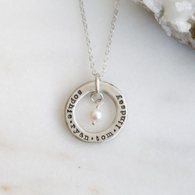 open circle pearl necklace {sterling silver}