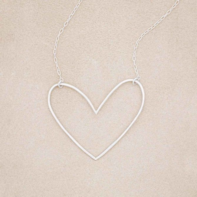 Peaceful Heart Necklace handcrafted in sterling silver