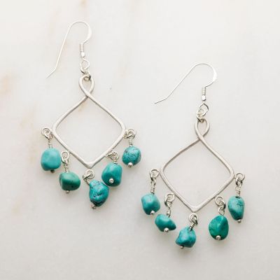 Swing Free Earrings - Turquoise {Sterling Silver}