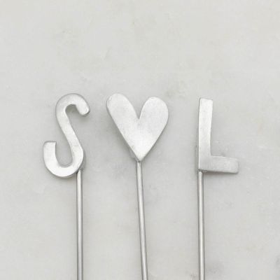 Alphabet Cake Toppers {Pewter}