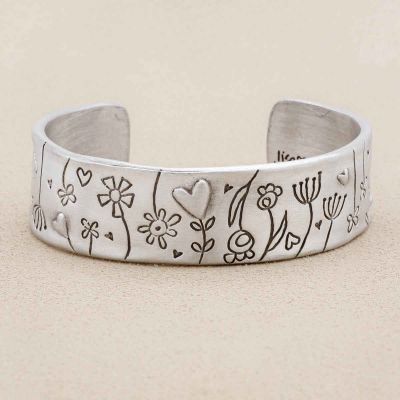 Beauty Is All Around Us Cuff, handcrafted in pewter