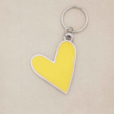 Brave Love® Yellow Heart Keychain {Pewter}