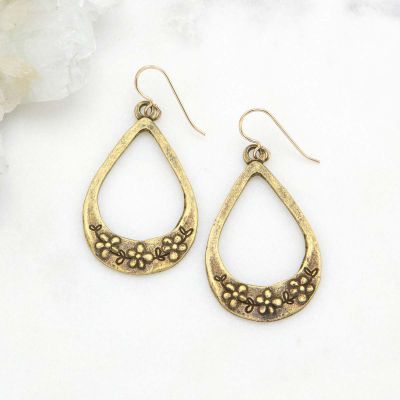 Bud and Blossom Drop Earrings {Bronze-Plated}