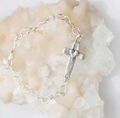 cross of faith sterling silver bracelet