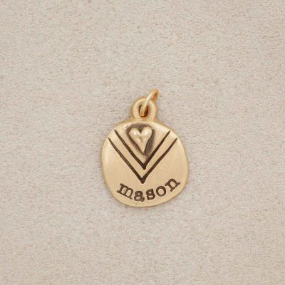 Heart with Chevron Charm {10K Gold}