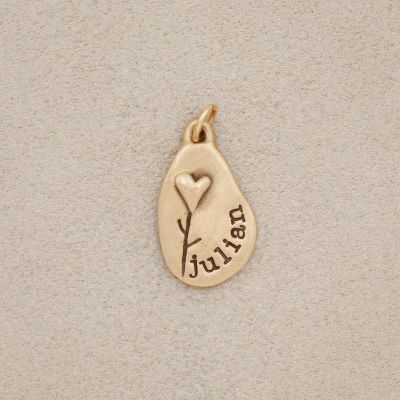 Heart with Flower Charm {14K Gold}