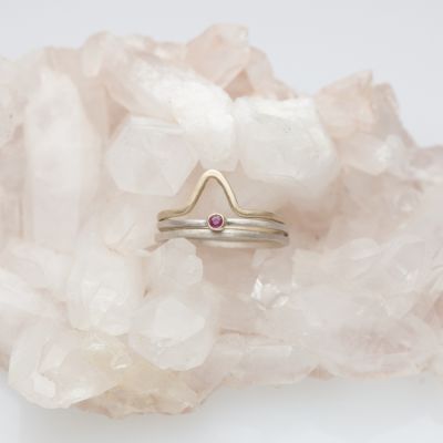 Winsome Ring Trio {Sterling Silver & 10K Gold}
