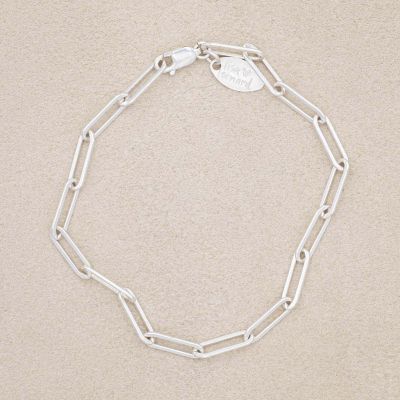 Large Oval Link Bracelet Chain {Sterling Silver}