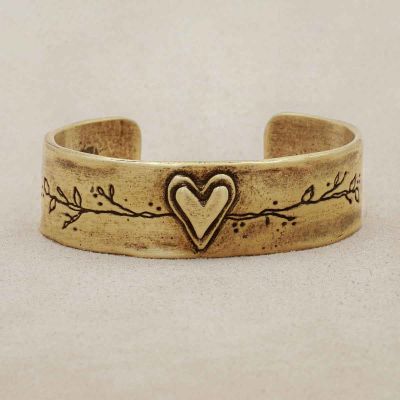Let love grow bronze-plated cuff