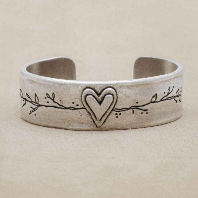 Let love grow pewter cuff