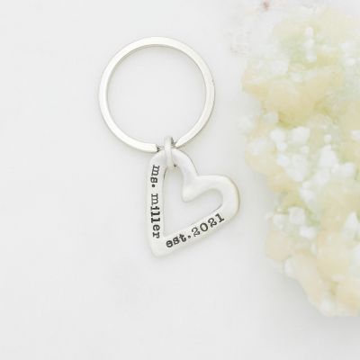 Molded Heart Keychain {Sterling Silver}