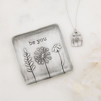 Be You Necklace and Keepsake Dish Gift Set {Pewter}