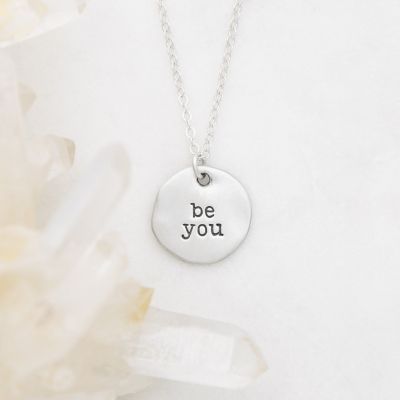 Be you disc necklace handcrafted in sterling silver personalized with engraved names, dates, or message 