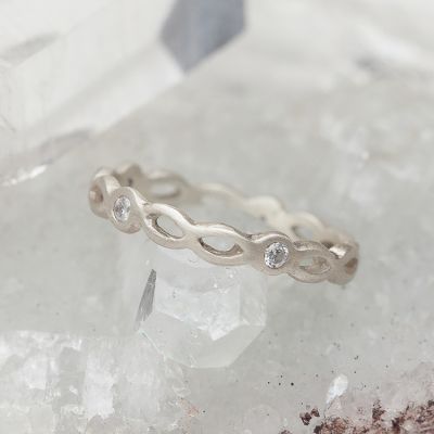 Birthstone Infinity Ring {Sterling Silver}