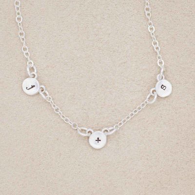 sterling silver my darling ones initial necklace personalized with 3 initials