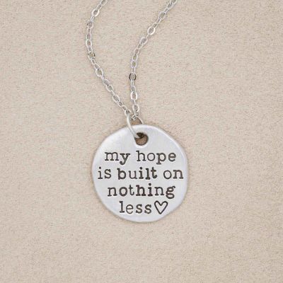 my hope is built pewter necklace on beige background