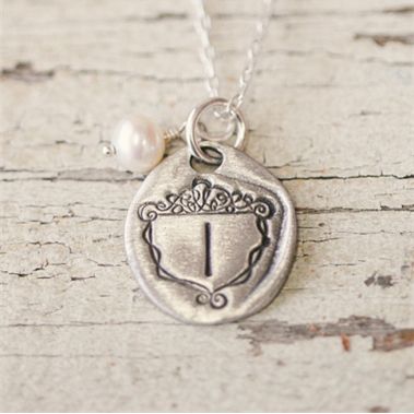 Petite Family Crest Necklace {Pewter}
