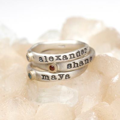 Personalized Birthstone Ring {Sterling Silver & 10K Gold}