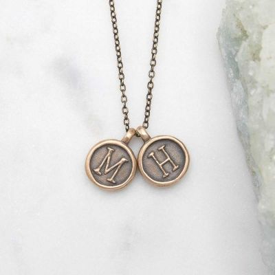 North Star Initial Necklace {Bronze}