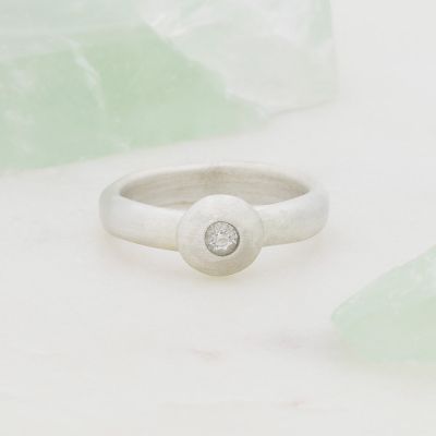 Our Love Endures ring hand-molded in sterling silver and set with a 3mm birthstone or diamond