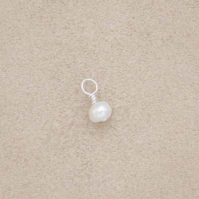 4mm freshwater pearl with sterling silver wire jump ring