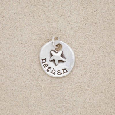 Starry Disc Charm {Sterling Silver}