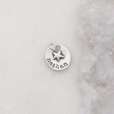 Starry Disc Charm {Sterling Silver}