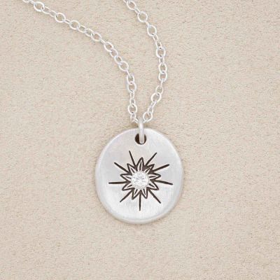 Sunburst Diamond Necklace {Sterling Silver}