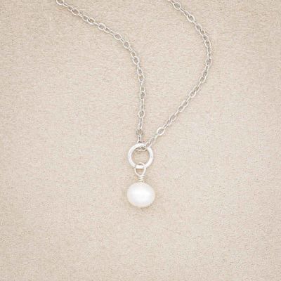 Sweet Dainty Freshwater Pearl Necklace on suede