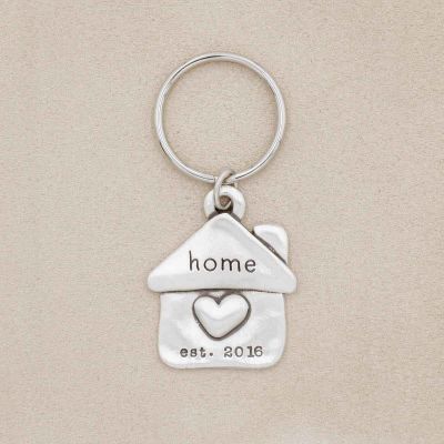 sterling silver personalized We Are Home keychain