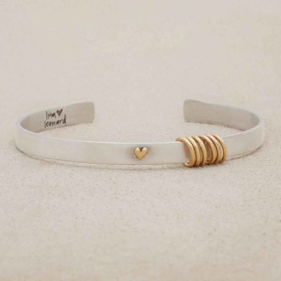 You have my heart cuff sterling silver and 10k gold