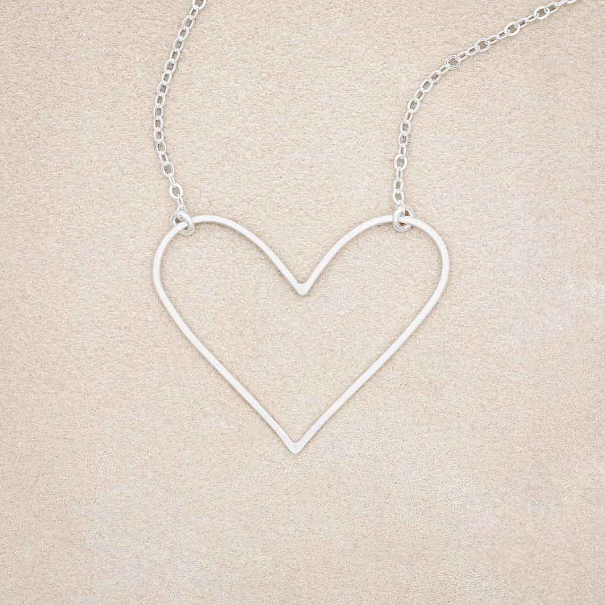 Image of Petite Peaceful Heart Necklace {Sterling Silver}