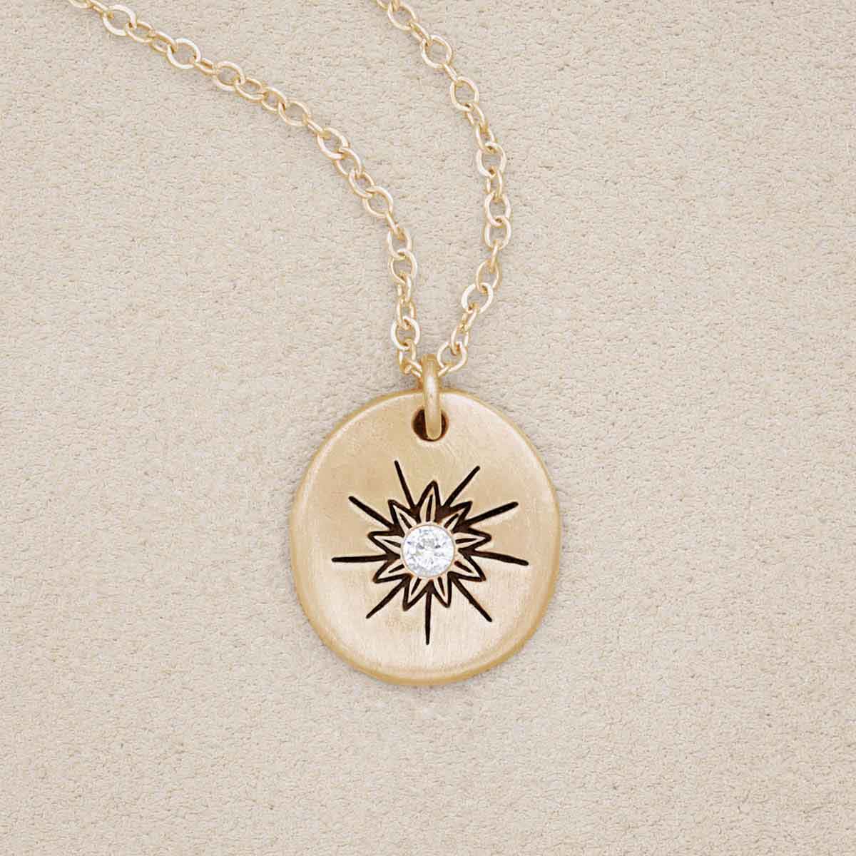 Image of Sunburst Diamond Necklace {14k Gold}